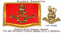 1924 Player's Drum Banners & Cap Badges #41 Royal 1st Devon Yeomanry Front