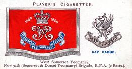 1924 Player's Drum Banners & Cap Badges #45 West Somerset Yeomanry Front