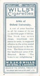 1905 Wills's Borough Arms-1st Series Descriptive #16 Oxford University Back