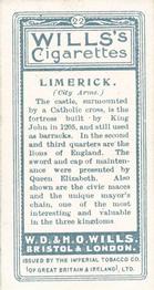 1905 Wills's Borough Arms-1st Series Descriptive #22 Limerick Back