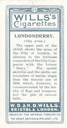 1905 Wills's Borough Arms-1st Series Descriptive #25 Londonerry Back
