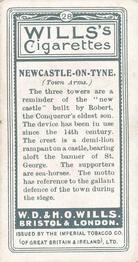 1905 Wills's Borough Arms-1st Series Descriptive #28 Newcastle-on-Tyne Back