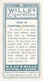 1905 Wills's Borough Arms-1st Series Descriptive #40 Cambridge University Back
