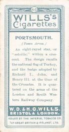 1905 Wills's Borough Arms-1st Series Descriptive #46 Portsmouth Back
