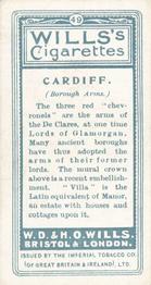 1905 Wills's Borough Arms-1st Series Descriptive #49 Cardiff Back