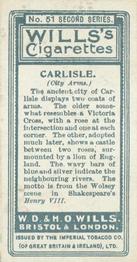 1905 Wills's Borough Arms 2nd Series #51 Carlisle Back