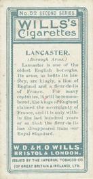 1905 Wills's Borough Arms 2nd Series #52 Lancaster Back