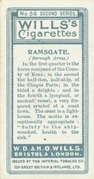 1905 Wills's Borough Arms 2nd Series #56 Ramsgate Back