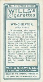 1905 Wills's Borough Arms 2nd Series #61 Winchester Back