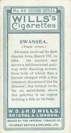 1905 Wills's Borough Arms 2nd Series #69 Swansea Back