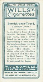 1905 Wills's Borough Arms 2nd Series #79 Berwick-upon-Tweed Back