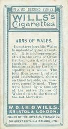 1905 Wills's Borough Arms 2nd Series #85 Wales Back