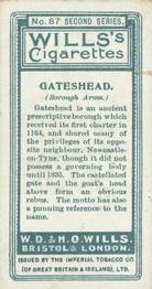 1905 Wills's Borough Arms 2nd Series #87 Gateshead Back