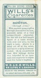 1905 Wills's Borough Arms 2nd Series #88 Honiton Back