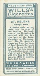 1905 Wills's Borough Arms 2nd Series #98 Saint Helens Back