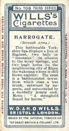 1905 Wills's Borough Arms 3rd Series (Red) #108 Harrogate Back