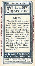 1905 Wills's Borough Arms 3rd Series (Red) #111 Bury Back