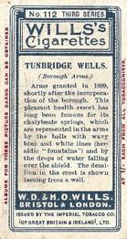 1905 Wills's Borough Arms 3rd Series (Red) #112 Tunbridge Wells Back