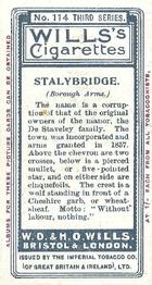 1905 Wills's Borough Arms 3rd Series (Red) #114 Stalybridge Back
