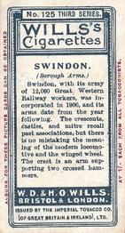 1905 Wills's Borough Arms 3rd Series (Red) #125 Swindon Back