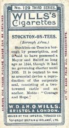 1905 Wills's Borough Arms 3rd Series (Red) #129 Stockton-on-Tees Back