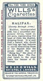 1905 Wills's Borough Arms 3rd Series (Red) #130 Halifax Back