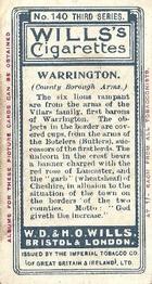 1905 Wills's Borough Arms 3rd Series (Red) #140 Warrington Back