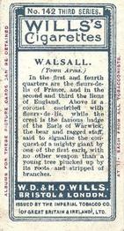 1905 Wills's Borough Arms 3rd Series (Red) #142 Walsall Back