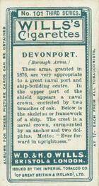 1905 Wills's Borough Arms 3rd Series (Grey) #101 Devenport Back