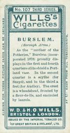 1905 Wills's Borough Arms 3rd Series (Grey) #107 Burslem Back