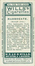 1905 Wills's Borough Arms 3rd Series (Grey) #108 Harrogate Back