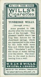 1905 Wills's Borough Arms 3rd Series (Grey) #112 Tunbridge Wells Back