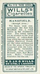 1905 Wills's Borough Arms 3rd Series (Grey) #113 Mansfield Back
