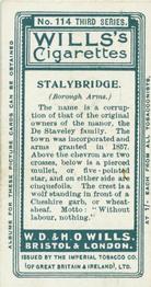 1905 Wills's Borough Arms 3rd Series (Grey) #114 Stalybridge Back