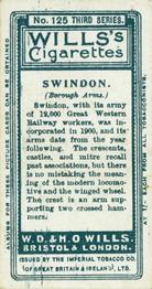1905 Wills's Borough Arms 3rd Series (Grey) #125 Swindon Back