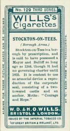 1905 Wills's Borough Arms 3rd Series (Grey) #129 Stockton-on-Tees Back