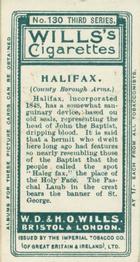1905 Wills's Borough Arms 3rd Series (Grey) #130 Halifax Back