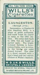1905 Wills's Borough Arms 3rd Series (Grey) #134 Launceston Back