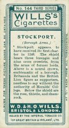 1905 Wills's Borough Arms 3rd Series (Grey) #144 Stockport Back