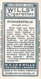 1906 Wills's Borough Arms 3rd Series Second Edition #109 Huddersfield Back