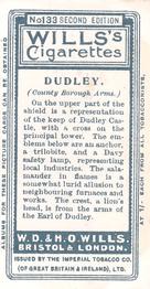 1906 Wills's Borough Arms 3rd Series Second Edition #133 Dudley Back