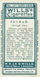 1905 Wills's Borough Arms 4th Series #197 Fulham Back