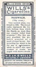 1906 Wills's Borough Arms 1st Series 2nd Edition (1-50) #45 Norwich Back