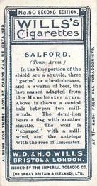 1906 Wills's Borough Arms 1st Series 2nd Edition (1-50) #50 Salford Back