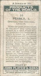 1928 Player's Products of the World #26 Pearls, 2 Back