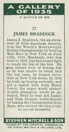 1936 Mitchell's A Gallery of 1935 #27 James Braddock Back