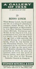1936 Mitchell's A Gallery of 1935 #29 Benny Lynch Back