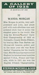 1936 Mitchell's A Gallery of 1935 #32 Wanda Morgan Back
