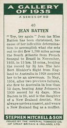 1936 Mitchell's A Gallery of 1935 #40 Jean Batten Back