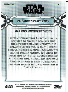 2019 Topps Chrome Star Wars Legacy - Refractor #63 Palpatine's Proposition Back
